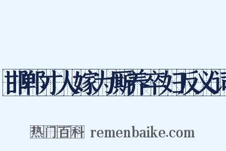 邯郸才人嫁为厮养卒妇反义词是什么意思的图片